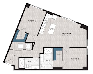 2 beds, 2 baths, 998 sqft, $3,554