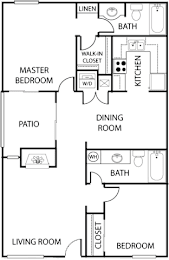 2 beds, 2 baths, 958 sqft, $1,349