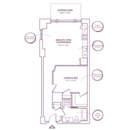 1 bed, 1 bath, 722 sqft, $2,675