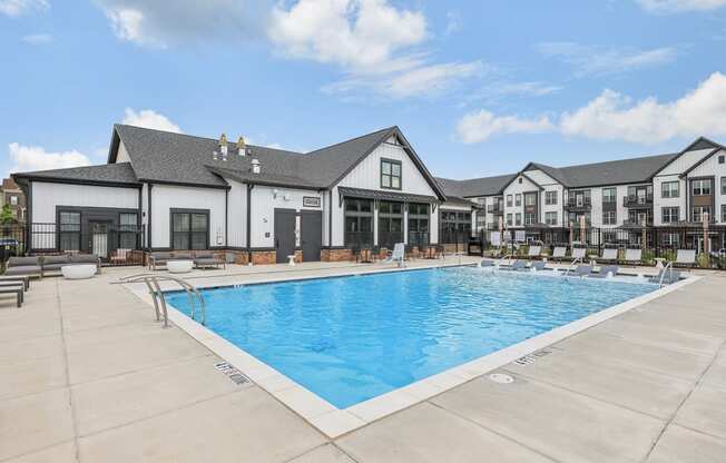 the swimming pool at the falls at rolland park apartments