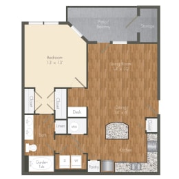 1 bed, 1 bath, 866 sqft, $1,259