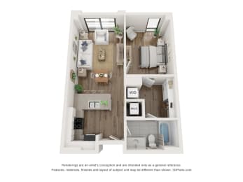 1 bed, 1 bath, 681 sqft, $1,518