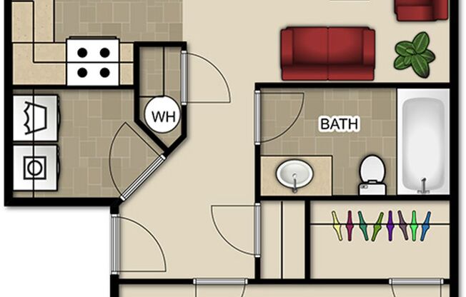 1 bed, 1 bath, 767 sqft, $1,495, Unit 08