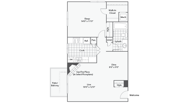 1 bed, 1 bath, 700 sqft, $915