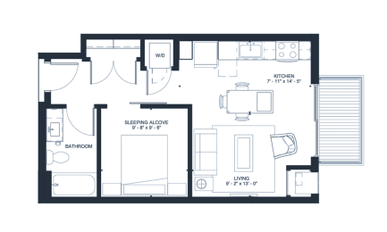 1 bed, 1 bath, 535 sqft, $1,231