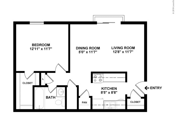 1 bed, 1 bath, 575 sqft, $1,115