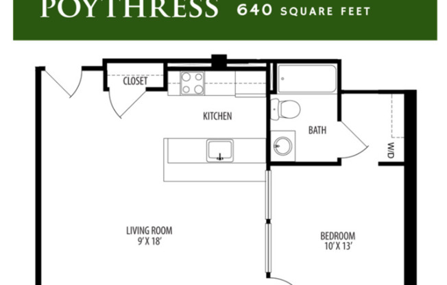 1 bed, 1 bath, 511 sqft, $1,350, Unit APT 308