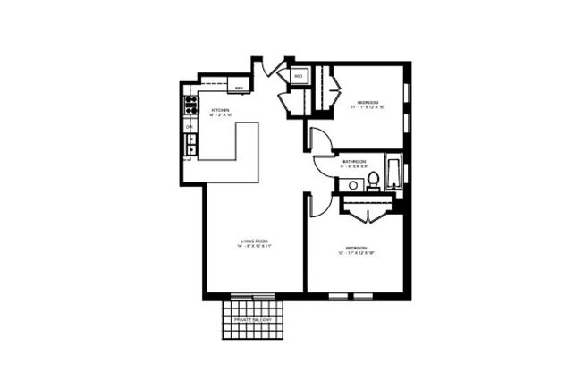 2 beds, 1 bath, 826 sqft, $2,600, Unit 510