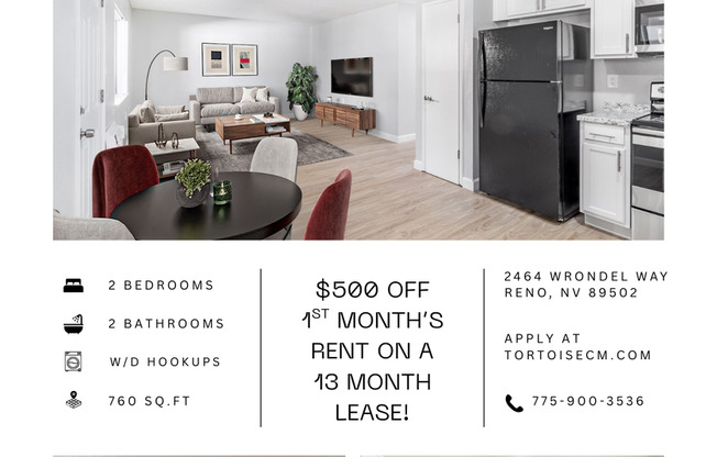 2 beds, 2 baths, 760 sqft, $1,299, Unit E7