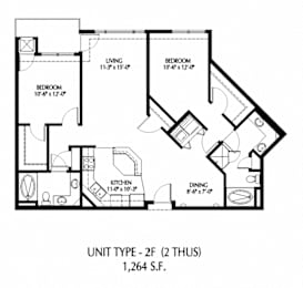 2 beds, 2 baths, 1,193 sqft, $2,226