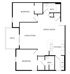 2 beds, 2 baths, 1,135 sqft, $1,430