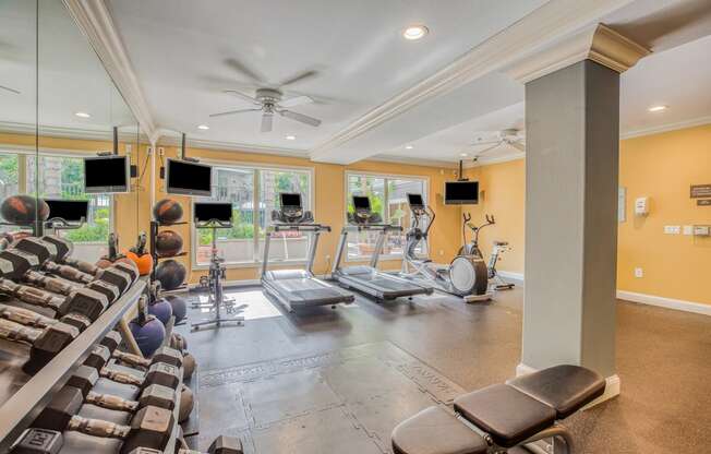 Fully Equipped Fitness Center at Windsor Lofts at Universal City