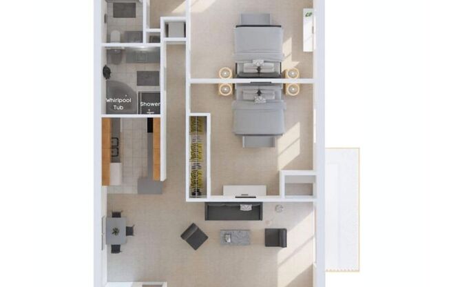 2 beds, 2 baths, 1,300 sqft, $1,680, Unit 6831-101