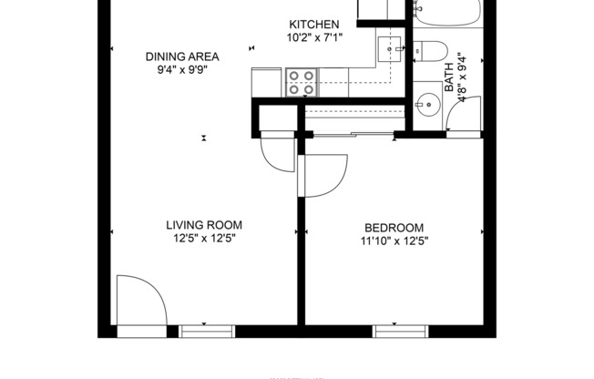 1 bed, 1 bath, 550 sqft, $1,040, Unit E