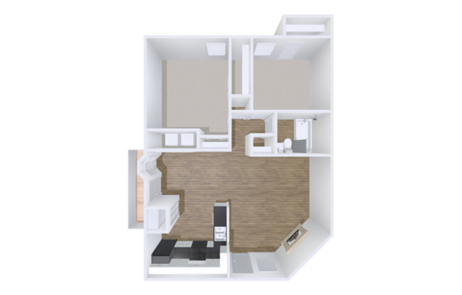 The Chateau: Beds - 2: Baths - 1: SqFt Range - 793 to 793