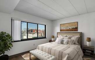 Bedroom Layout With Large Window, Highland Plaza Apartments, Pittsburgh, PA.