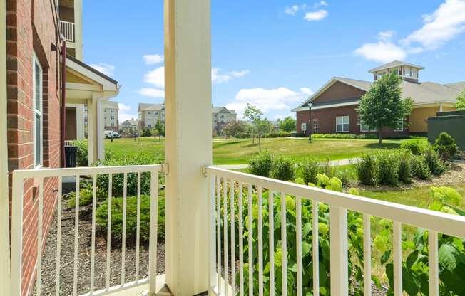 a view of the yard from the balcony