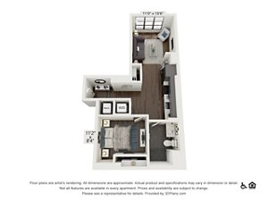1 bed, 1 bath, 623 sqft, $1,915