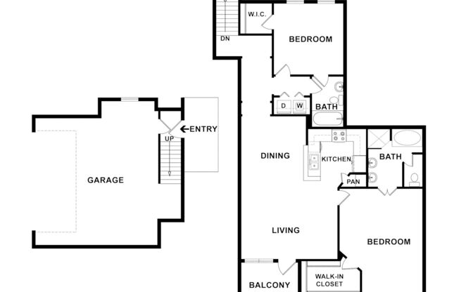 2 beds, 2 baths, 1,381 sqft, $1,745