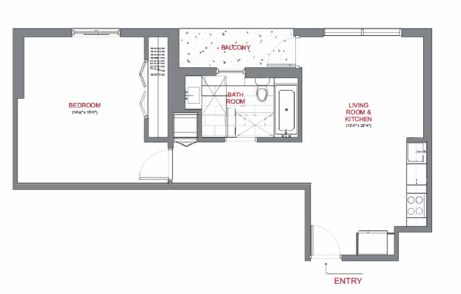 1 bed, 1 bath, 726 sqft, $3,121