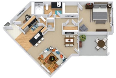1 bed, 1 bath, 890 sqft, $1,399