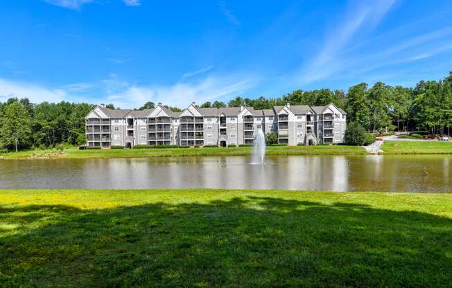 Pond with fountain at Lakeside at Arbor Place, Douglasville, Georgia