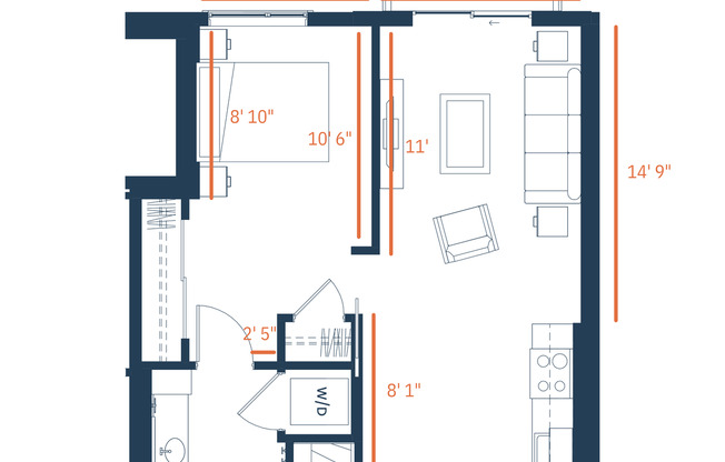 1 bed, 1 bath, 653 sqft, $2,149, Unit 309