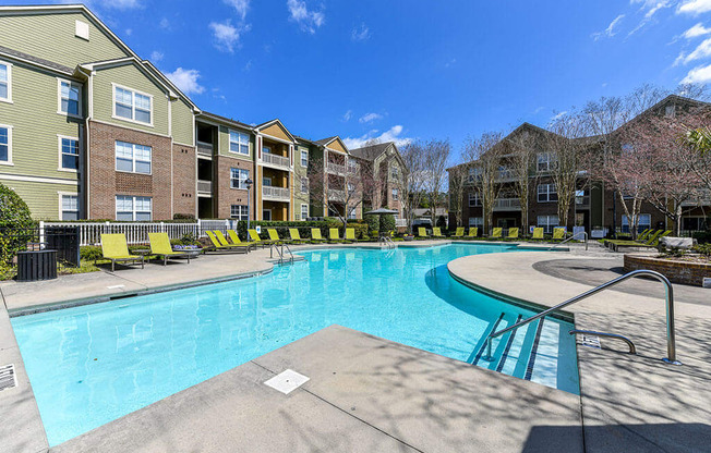 Enjoy one of our two sparkling swimming pools with more than enough lounge chairs to relax and catch some rays at Alden Place at South Square Apartments, Durham, NC 27707