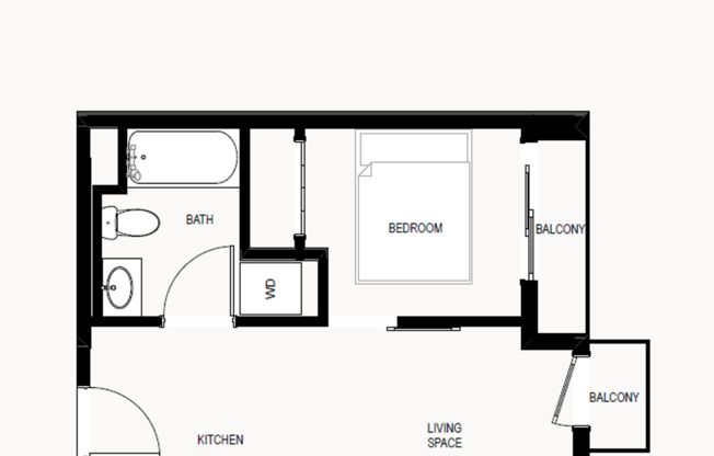 1 bed, 1 bath, 373 sqft, $2,095, Unit 801