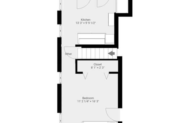 Studio, 1 bath, 444 sqft, $1,350, Unit 1L