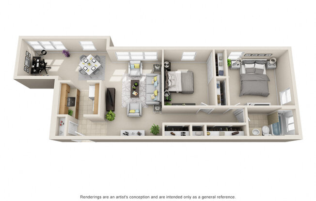 2 beds, 1 bath, $1,299