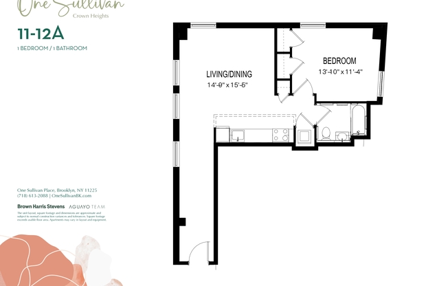 1 bed, 1 bath, $3,850, Unit 11A