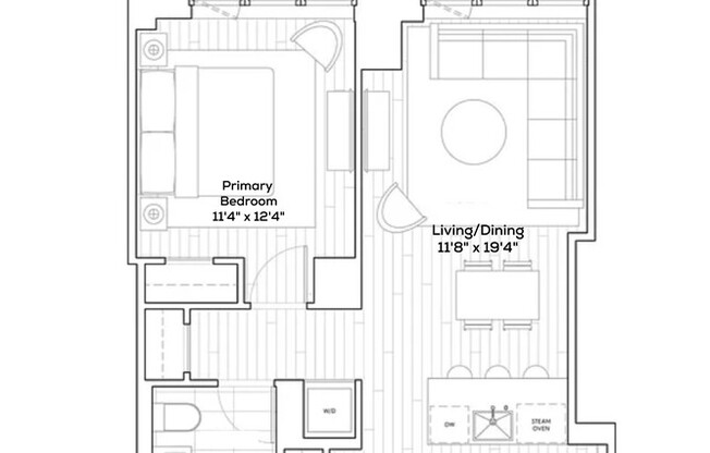 1 bed, 1 bath, 694 sqft, $7,000, Unit 7E