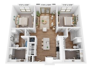2 beds, 2 baths, 1,082 sqft, $2,120