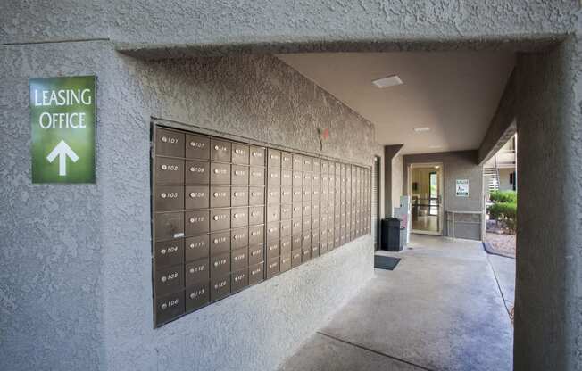 Community mailboxes at Saguaro Villas Apartments in Tucson AZ September 2020