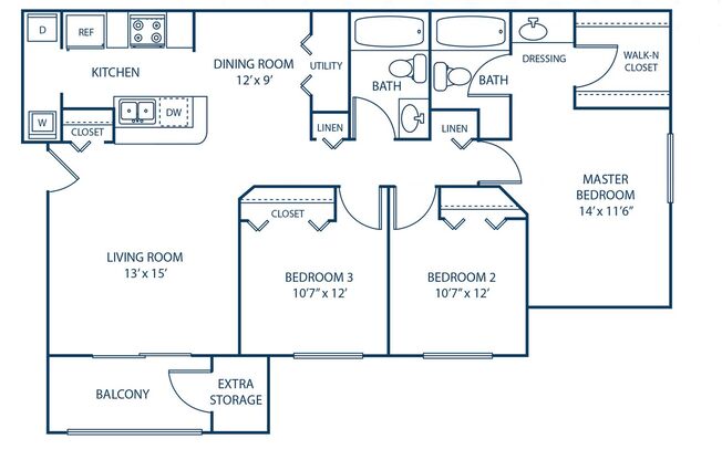 3 beds, 2 baths, 1,150 sqft, $1,599, Unit 30-102