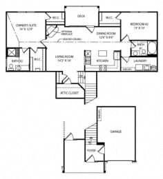 2 beds, 2 baths, 1,149 sqft, $1,820