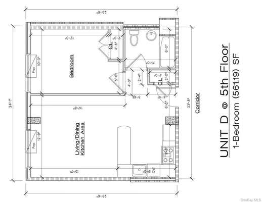 1 bed, 1 bath, 481 sqft, $2,575, Unit 5D