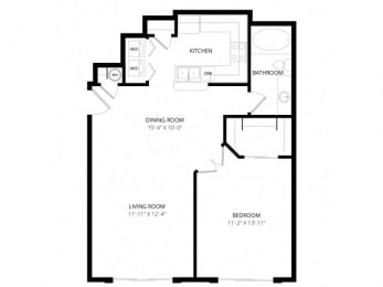 1 bed, 1 bath, 721 sqft, $1,120