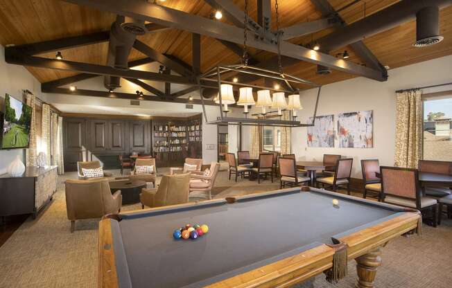 Clubhouse with Billiards at 55+ FountainGlen  Jacaranda, Fullerton