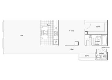 1 bed, 1 bath, 873 sqft, $1,325