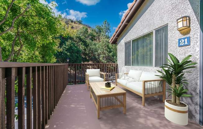 balcony with outdoor furniture