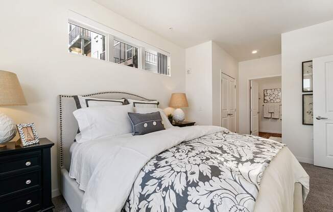 Bedroom With Closet at Harbor at Twin Lakes 55+ Apartments, Roseville