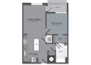 1 bed, 1 bath, 707 sqft, $2,226