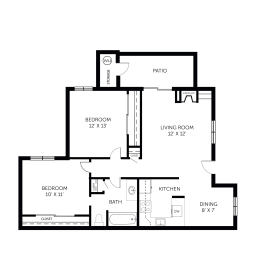 2 beds, 1 bath, 890 sqft, $2,105