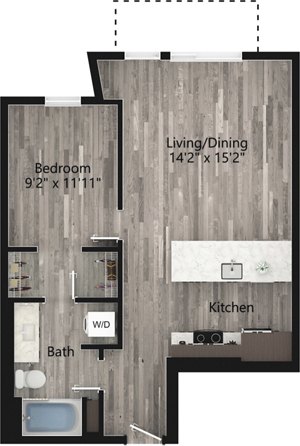 1 bed, 1 bath, 712 sqft, $2,667