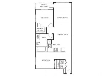 2 beds, 1 bath, 863 sqft, $2,073