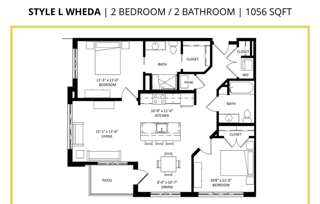 2 beds, 2 baths, 1,056 sqft, $1,360, Unit 324