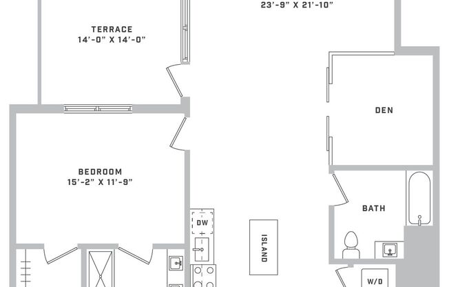 1 bed, 2 baths, 1,032 sqft, $3,095, Unit 26-325