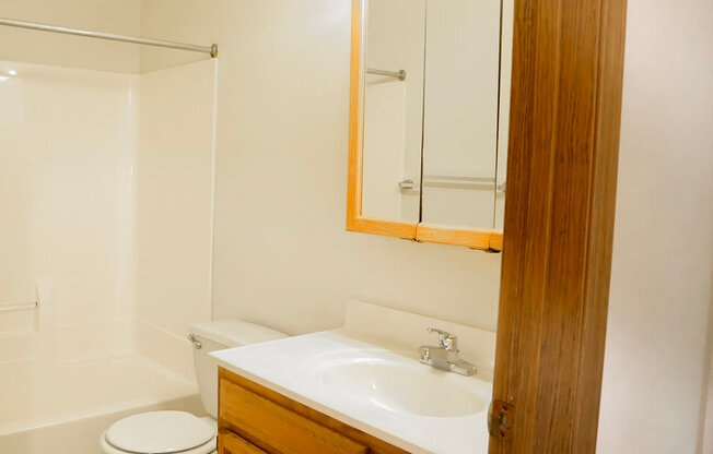 Full bathroom at willow crossings apartments